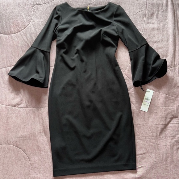 Calvin Klein Elegant Black Long Sleeve Dress - Picture 3 of 4